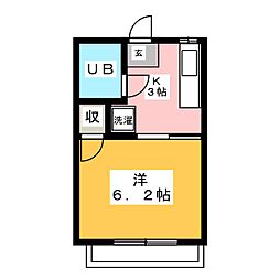 ハマハイツ 1Kの間取図画像