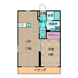 LE CHOCOLAT 1LDKの間取図画像