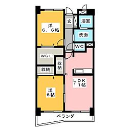 グランディール 2LDKの間取図画像