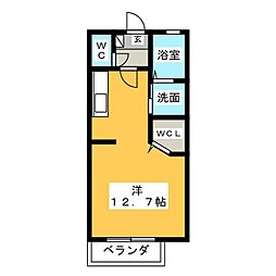 プランドールA ワンルームの間取図画像