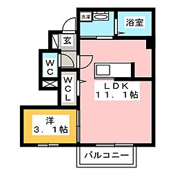 グランシエル 1LDKの間取図画像