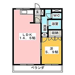 ボナール・ヴィラ 1LDKの間取図画像