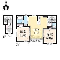 フレッシュコート　II番館 201 ｜ 滋賀県長浜市三ツ矢町（賃貸アパート2LDK・2階・54.35㎡） その2