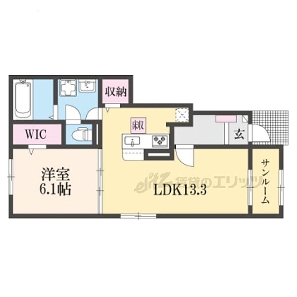 滋賀県大津市見世2丁目字鳥羽(賃貸アパート1LDK・1階・50.01㎡)の写真 その2