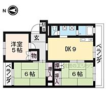 ヴィラ殿田 205 ｜ 滋賀県大津市大将軍1丁目（賃貸マンション3LDK・2階・61.62㎡） その2