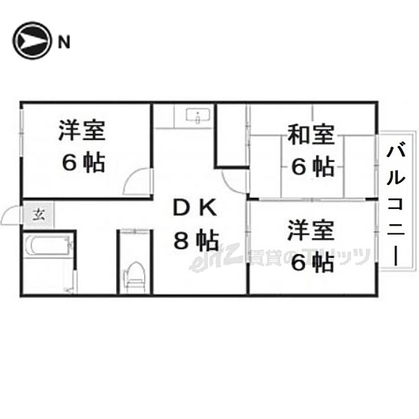 アメニティハウスＴ・Ａ 202｜滋賀県長浜市神照町(賃貸アパート3DK・2階・54.00㎡)の写真 その2