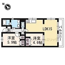 滋賀県栗東市手原2丁目（賃貸マンション2LDK・3階・53.00㎡） その2