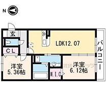 ラヴィベル栗東 205 ｜ 滋賀県栗東市高野（賃貸アパート2LDK・2階・55.33㎡） その2