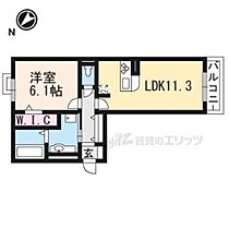 シャルマントリシティII 305 ｜ 滋賀県栗東市下鈎（賃貸アパート1LDK・3階・45.02㎡） その2