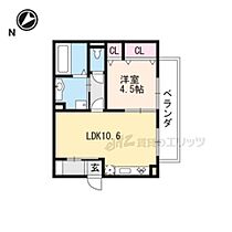 ローズパル 205 ｜ 滋賀県栗東市下鈎（賃貸アパート1LDK・2階・40.10㎡） その2