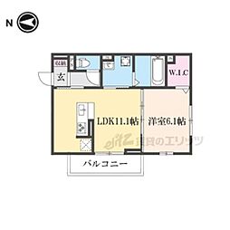 ＢＲＡＮＳＩＡ出町 2階1LDKの間取り
