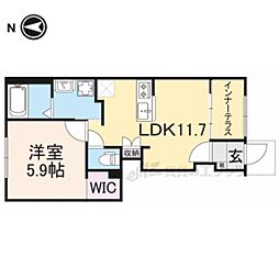 ラピスラズリ 1階1LDKの間取り