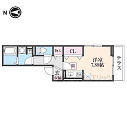JR湖西線 比叡山坂本駅 徒歩6分の賃貸アパート 1階ワンルームの間取り