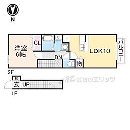 イーグルアイ　壱番館 2階1LDKの間取り