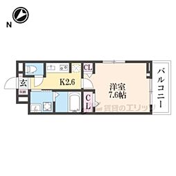 キューポスメゾン 3階1Kの間取り