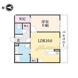 コモレビガーデン 1階1LDKの間取り