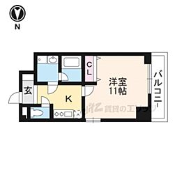 CITY SPIRE浜大津駅前 6階1Kの間取り