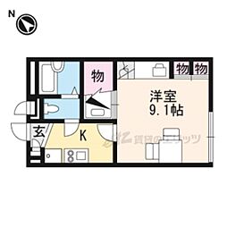 JR東海道・山陽本線 彦根駅 徒歩12分の賃貸アパート 2階1Kの間取り