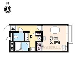 JR東海道・山陽本線 石山駅 徒歩5分の賃貸アパート 1階1Kの間取り