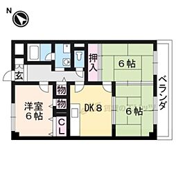 グリーン茨木 3DKの間取図画像