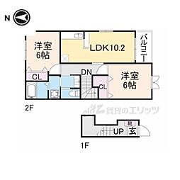 フォンテーヌ 2LDKの間取図画像