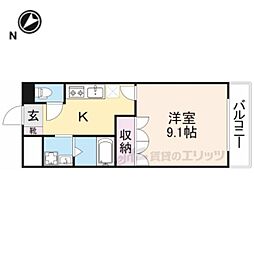 JR東海道・山陽本線 南彦根駅 バス6分 平田橋下車 徒歩5分の賃貸マンション 2階1Kの間取り