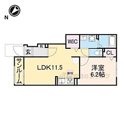 サニータウン横田II 1LDKの間取図画像