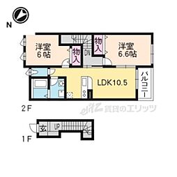 ウイング 2LDKの間取図画像