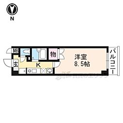 アートプラザ野路 1Kの間取図画像