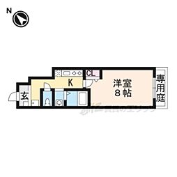 ウエストビレッジ 1Kの間取図画像