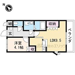 レジデンスコモド 1LDKの間取図画像