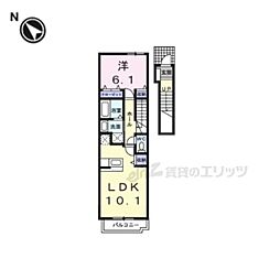 コータ・コートF 1LDKの間取図画像