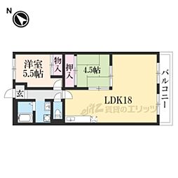 アミティエ草津 2LDKの間取図画像