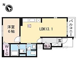 クレール聖徳A 1LDKの間取図画像