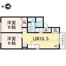センターポイント 2LDKの間取図画像