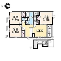 ジョイアルミュールC 3LDKの間取図画像