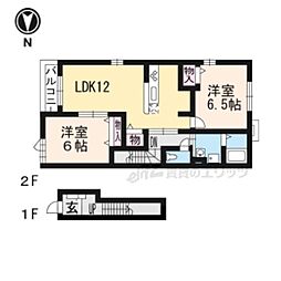 パインビレッジ90 2LDKの間取図画像