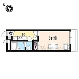 レオパレスサントネ 1Kの間取図画像