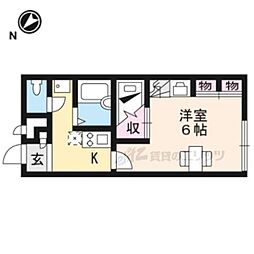 レオパレス九里 1Kの間取図画像