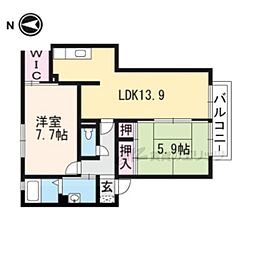 フォーレスKB棟 2LDKの間取図画像