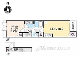 ミ・リブロ彦根駅北弐番館 1LDKの間取図画像