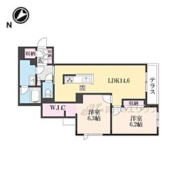 Cherirai 2LDKの間取図画像
