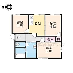 メゾン・ド・イズミA棟 3DKの間取図画像