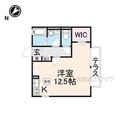 花水木 ワンルームの間取図画像