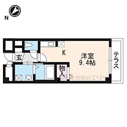 ヤングU・21 ワンルームの間取図画像