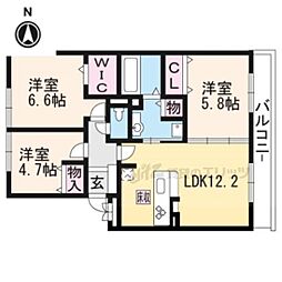 ブランシュ 3LDKの間取図画像