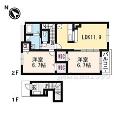 コータ・コートC 2LDKの間取図画像