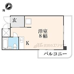 シャトレービルディング 1Kの間取図画像