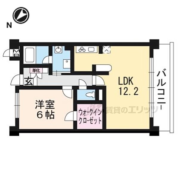 滋賀県栗東市小柿4丁目(賃貸マンション1LDK・3階・43.71㎡)の写真 その2