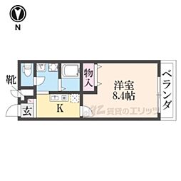 ラフィーネ九条 1Kの間取図画像